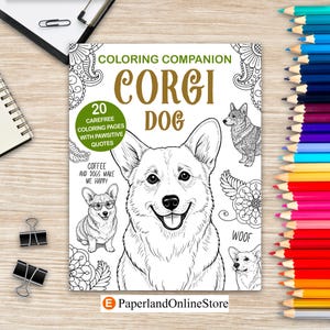 Corgi Coloring Book: Mandala Illustrations, Funny Quotes