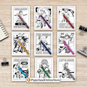 Balance Bike Coloring Book, Fun First Bike Adventures for Kids, Easy Balance Bicycle Coloring Pages for Toddlers and Children