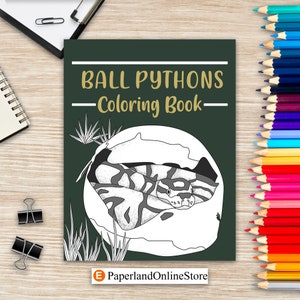 Ball Pythons Coloring Book, Coloring Books for Adults, Wildlife Coloring Pages, Gifts for Snake Lovers, African Pythons, Coloring Gifts