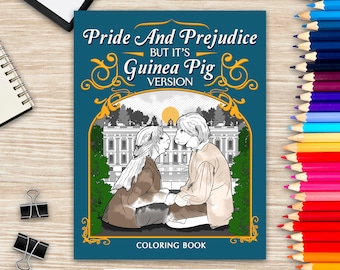 Pride and Prejudice Coloring Book, Guinea Pig Version Coloring Pages, Romantic Period Drama TV Show, Fitzwilliam Darcy, Elizabeth Bennet