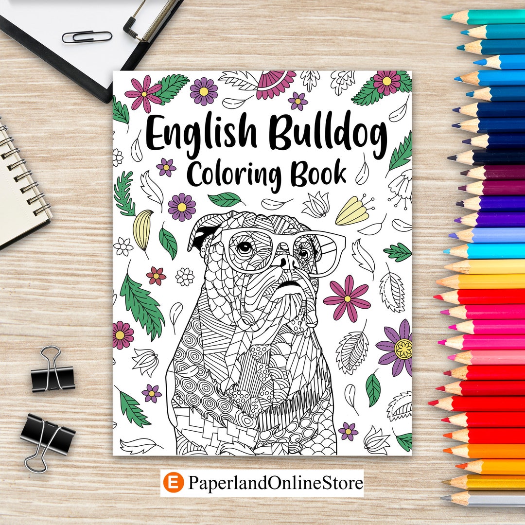 Kleurboek Engelse Bulldog: zentangle bloemenmandala's - Etsy België, image size:1080x1080