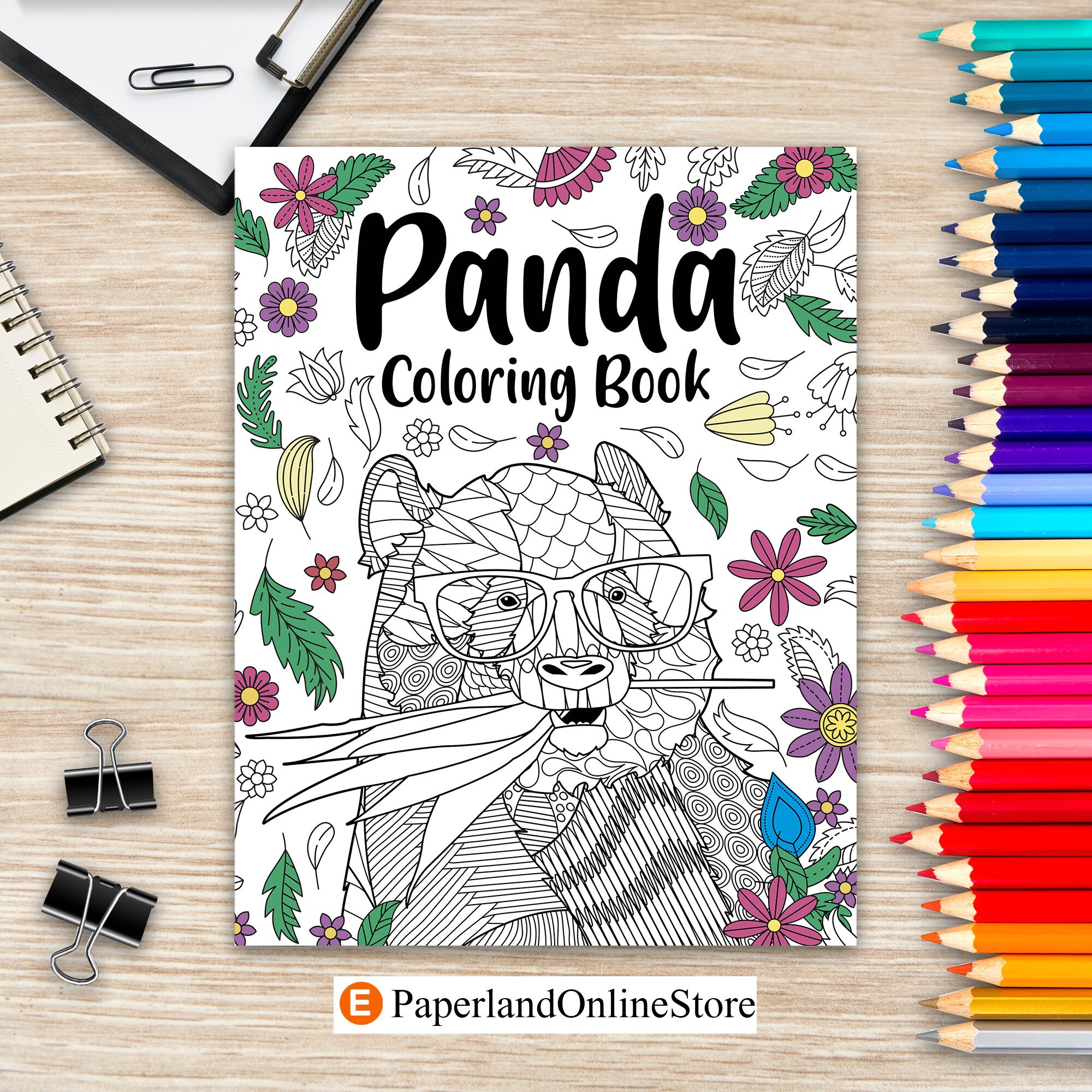 Panda com drink para colorir - Imprimir Desenhos