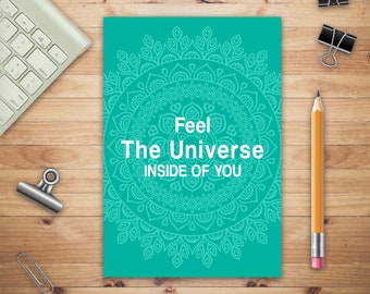 Feel the Universe Inside of You, Exercise Planner, Planner Fitness Tracker, Diet Fitness Health Planner, Gym Planner, Weight loss Planner