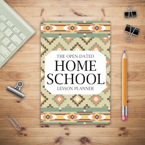 The Open-Dated Homeschool Lesson Planner, Dated Lesson Planner, Teacher Lesson Planner, Teacher Planner, Daily Planner Book, Navajo Pattern