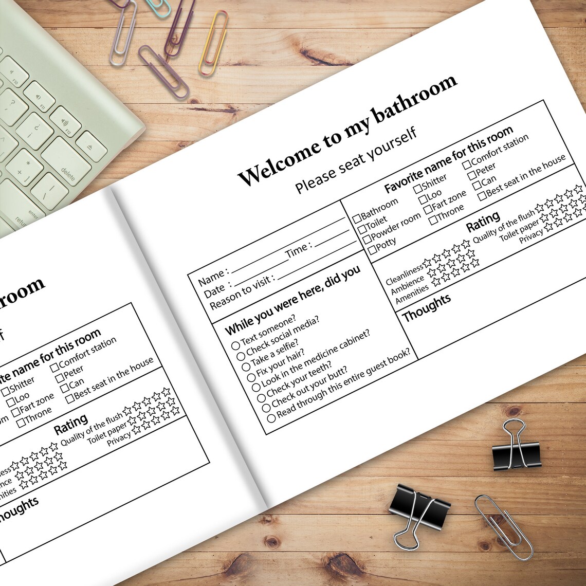 I Pooped Bathroom Guest Book Guest Book for Adult House Etsy