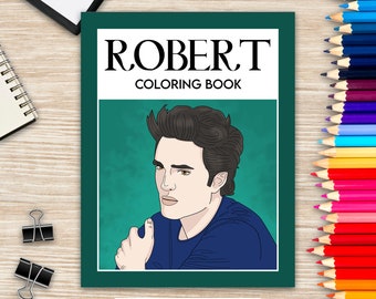 Robert Coloring Book, Coloring Books for Adults, Actor Coloring Pages, Movie Celebrity Star Lovers, Activity Book, Stress Relief Books