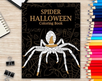 Spider Halloween Coloring Book: Zentangle Spider Squad, Adults