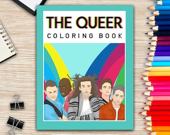 The Queer Coloring Book, Adult Coloring Books, Gay Coloring Book, T V Series, Fab 5, Karamo, JVN, Antoni, Pride, LGBT Gifts, Queer Eye Gift