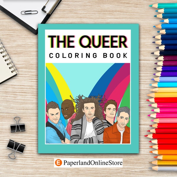 The Queer Coloring Book, Adult Coloring Books, Gay Coloring Book, T V Series, Fab 5, Karamo, JVN, Antoni, Pride, LGBT Gifts, Queer Eye Gift