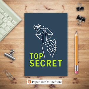 Shh... Top Secret, Password Log Book, Personalized Password Log Book, Password Organizer Book, Password Keeper, Email Password, Social Media