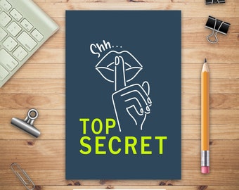 Psst... Streng geheim, Passwort-Tagebuch, Personalisiertes Passwort-Tagebuch, Passwort Organizer Buch, Passworthalter, E-Mail-Passwort, Social Media