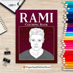 Rami Coloring Book, Coloring Books for Adults, American Actor Coloring Pages, Movie Star Fans Gifts, Stress Relief Book, Book Lovers Gifts