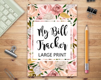 My Bill Tracker Large Print, Bill Log Notebook, Bill Payment Checklist, Budget Planner Books, Bill Due Date, Expense Tracker, Finances Log
