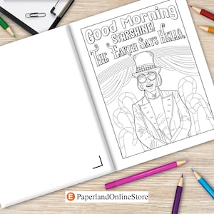 Johnny Coloring Book, Coloring Books for Adults, American Actor Coloring, Stress Relief Book, Book Lovers Gifts, Art Book, Activity Books