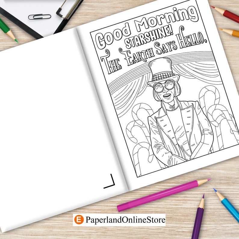 Johnny Coloring Book, Coloring Books for Adults, American Actor Coloring, Stress Relief Book, Book Lovers Gifts, Art Book, Activity Books