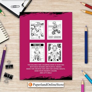Balance Bike Coloring Book, Fun First Bike Adventures for Kids, Easy Balance Bicycle Coloring Pages for Toddlers and Children