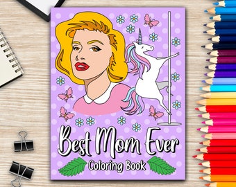 Libro para colorear "La mejor mamá del mundo", 30 frases divertidas, frases para mamá, páginas para colorear para adultos, regalos para el Día de la Madre