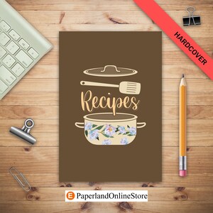 Recepten Food Journal hardcover, dagboek voedseldagboek, receptennotitieboekje, maaltijdplanner, blanco gelinieerd dagboek, pagina met conversietabel keuken