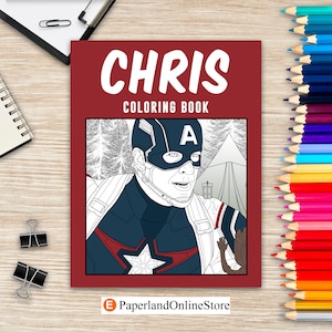 Chris Coloring Book, Coloring Books for Adults, Actor Coloring Pages, Movie Celebrity Star Lovers, Activity Book, Stress Relief Books