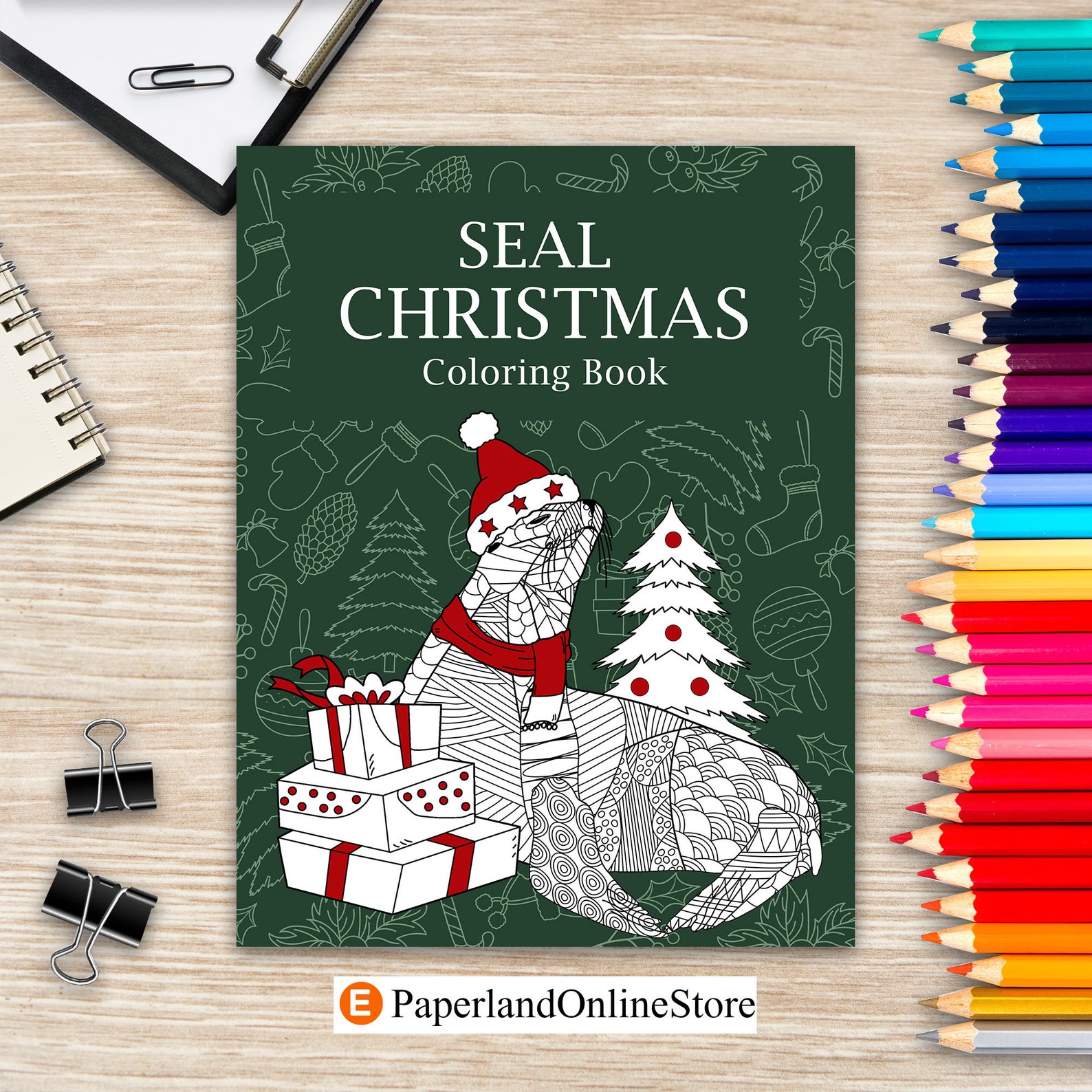 Seal Christmas Coloring Book Coloring Books for Adults Merry - Etsy