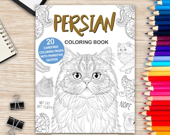 Persian Coloring Book: Floral Frame, Stress Relief Animal Art