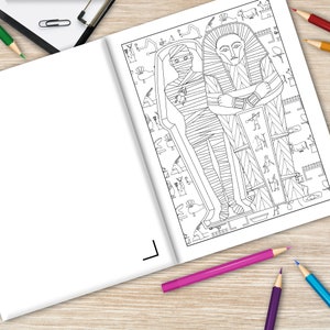 Whimsical Halloween Coloring Book, Adult Coloring Book, Halloween Coloring Pages, Halloween Party Favor, Illustrations Mummy, Witch, Pumpkin