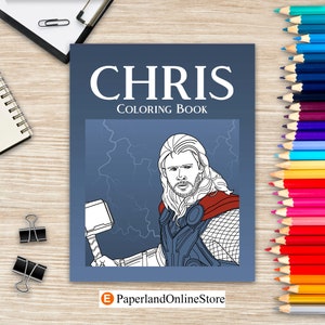 Chris Coloring Book, Coloring Books for Adults, Actor Celebrity Coloring Pages, Coloring Gifts, Art Book Lovers Gifts, Stress Relief Book