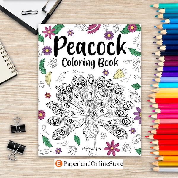Peacock Coloring Book: Floral Mandala Designs, Stress Relief