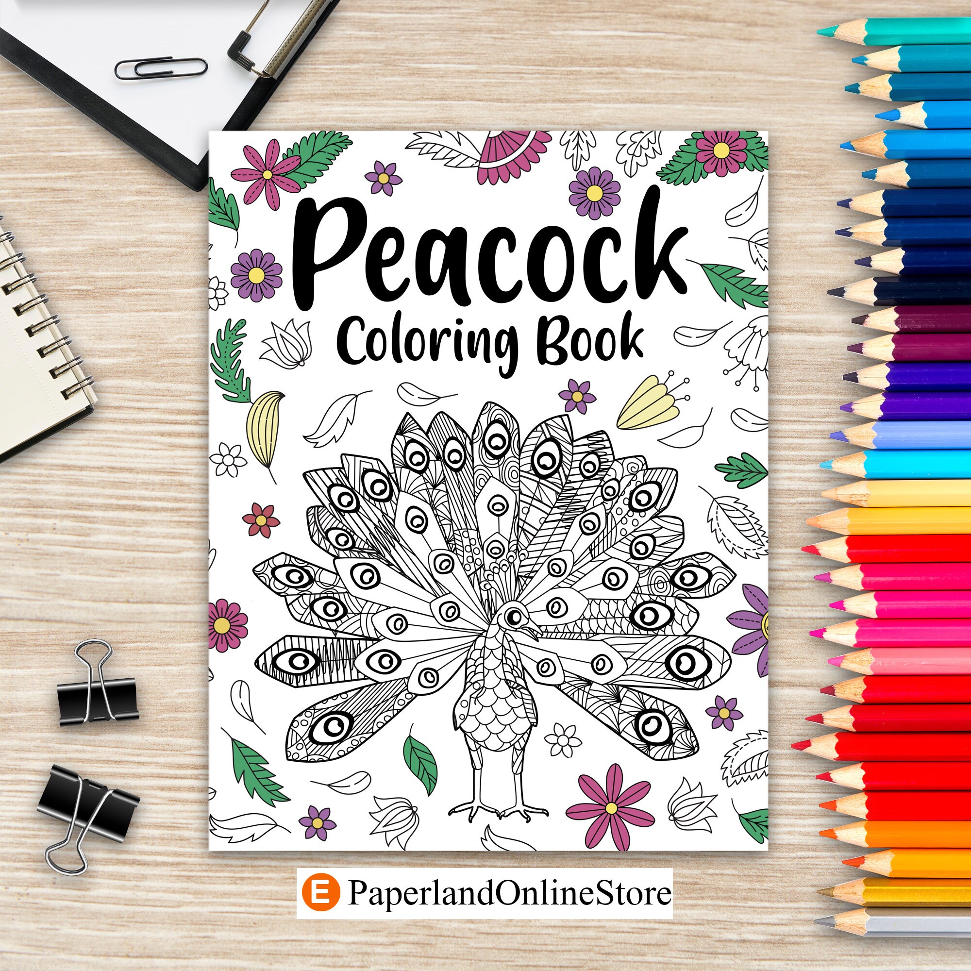 Peacock Coloring Book Activity Coloring Books for Adults - Etsy