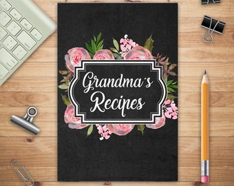 Recetas de la abuela, diario con líneas en blanco para adultos, para escribir el menú favorito de la abuela, diario de recetas de comida, recetario familiar, regalos de cocina