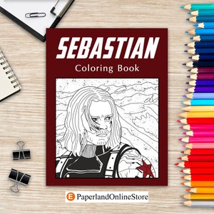 Sebastian Coloring Book, Coloring Books for Adults, Actor Coloring Pages, Movie Star Lovers, Activity Book, Book Lover Gift, Art Book