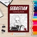 Sebastian Coloring Book, Coloring Books for Adults, Actor Coloring Pages, Movie Star Lovers, Activity Book, Book Lover Gift, Art Book 