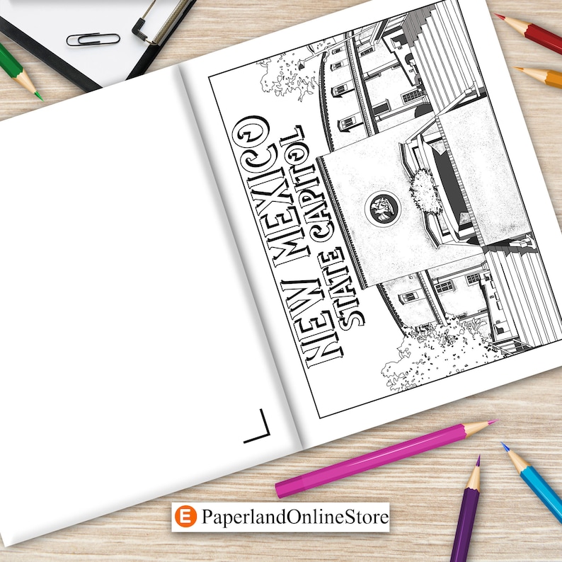 New Mexico Coloring Book Adult Painting on USA States Etsy