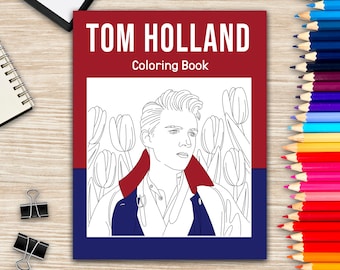 Tom Holland Adult Coloring Book, British Actor Coloring Pages, Hollywood Movie Star Lovers, Stress Relief Book, Art Book, Book Lovers Gifts