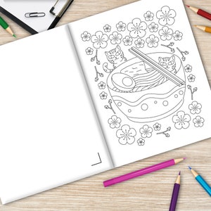 Kawaii Food and Cat Coloring Book, A Hilarious Fun Coloring Gift Book for Cat Lovers, Cat Coloring Page, Coloring Book for You, Taco, Nacho
