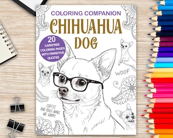 Chihuahua Coloring Book: 20 Relaxing Dog Designs