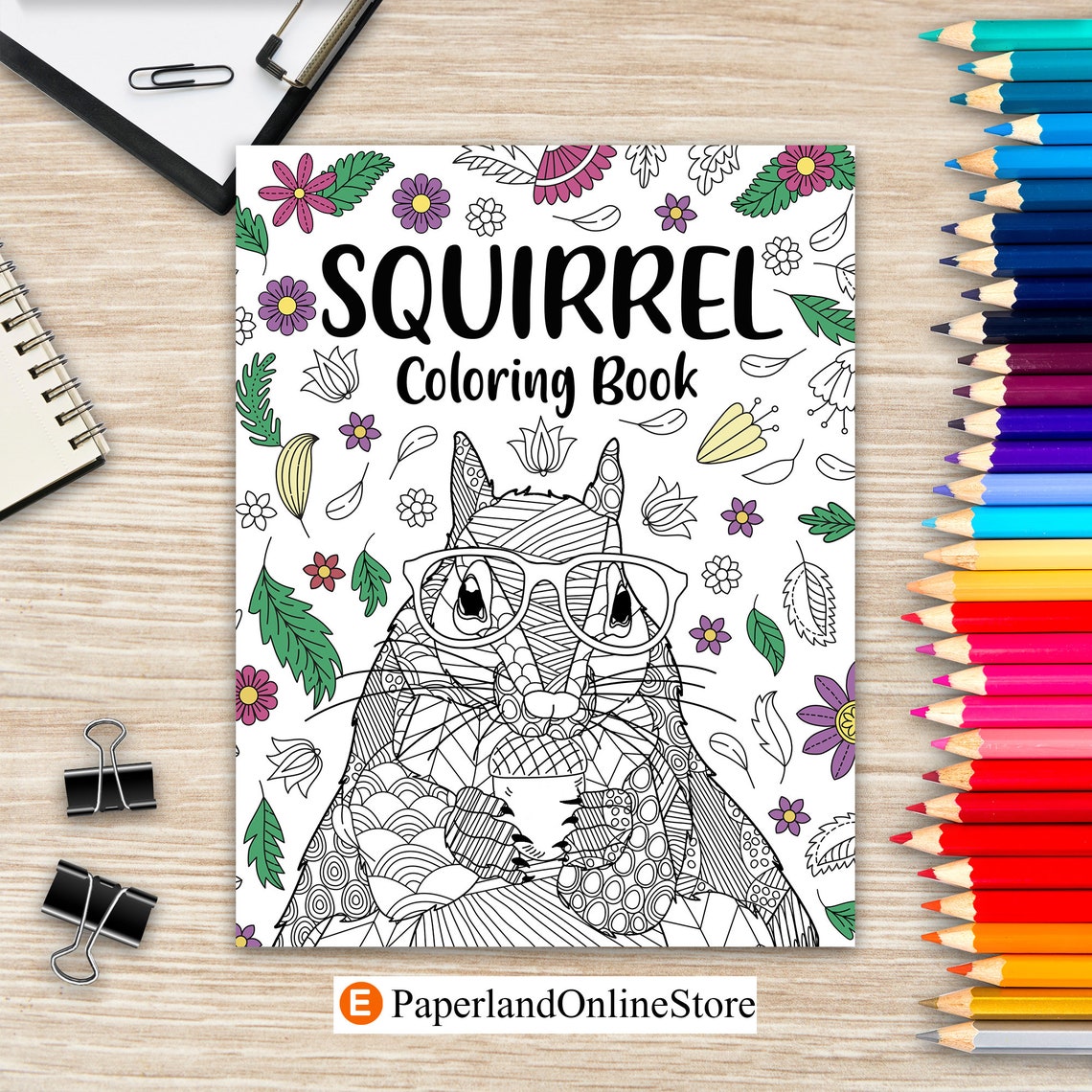 Squirrel Coloring Book Coloring Books for Adults Squirrel - Etsy