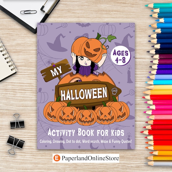 HALLOWEEN COLORING & ACTIVITY Book For Kids Ages 4-8