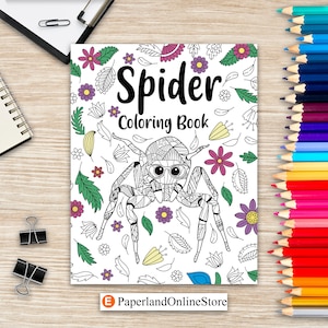 Spider Coloring Book, Adult Crafts & Hobbies Coloring Books, Floral Mandala Pages, Stress Relief Zentangle Picture, Quotes Coloring Pages