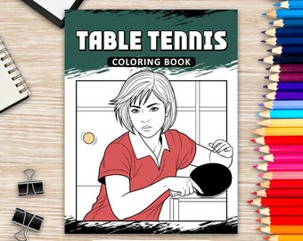 Table Tennis Coloring Book: Sport Girl Activity Pages, Stress Relief Art