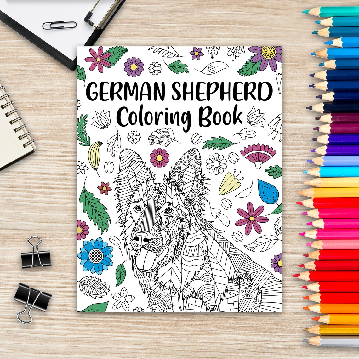 German Shepherd Coloring Book Adult Coloring Book Dog Lover - Etsy
