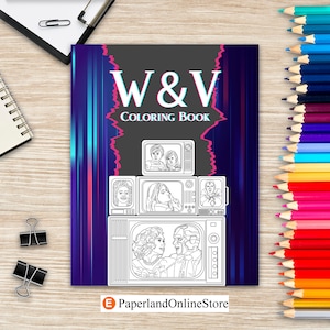 W&V Coloring Book, Coloring Books for Adults, TV Series Coloring Book, Stress Relief Book, Book Lovers Gifts, Halloween Art Activity Book