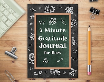 Gratitude Journal for Boys: Mindfulness Prompts, Chalkboard Design