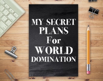 My Secret Plans for World Domination, College Teacher Planner, University Teacher Planner, Professor Planner, The Open-Dated Lesson Planner