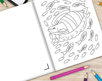 Kawaii Food and Dolphin Coloring Book: Adult Coloring Pages, Activity  Painting Menu Cute and Funny Animal Pictures (Paperback)