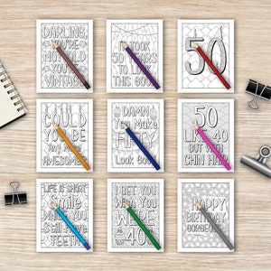 Well Look at You Turning 50 and Shit Coloring Book for Adults, Birthday Quotes Coloring Book, Coloring Activity Books, 50th Birthday Gifts