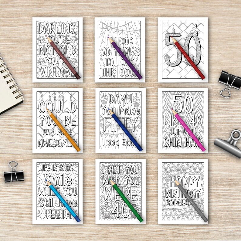 Well Look at You Turning 50 and Shit Coloring Book for Adults, Birthday Quotes Coloring Book, Coloring Activity Books, 50th Birthday Gifts