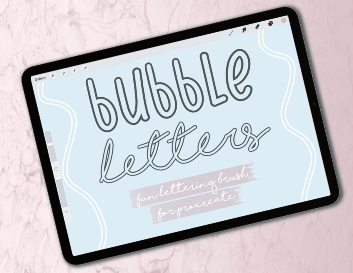 Bubble Letters Procreate Brush Etsy