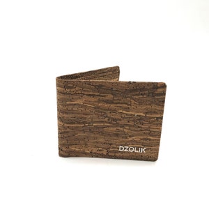 Cartera de corcho de tres pliegues para hombre