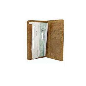 Funda para chequera de corcho de piel vegana